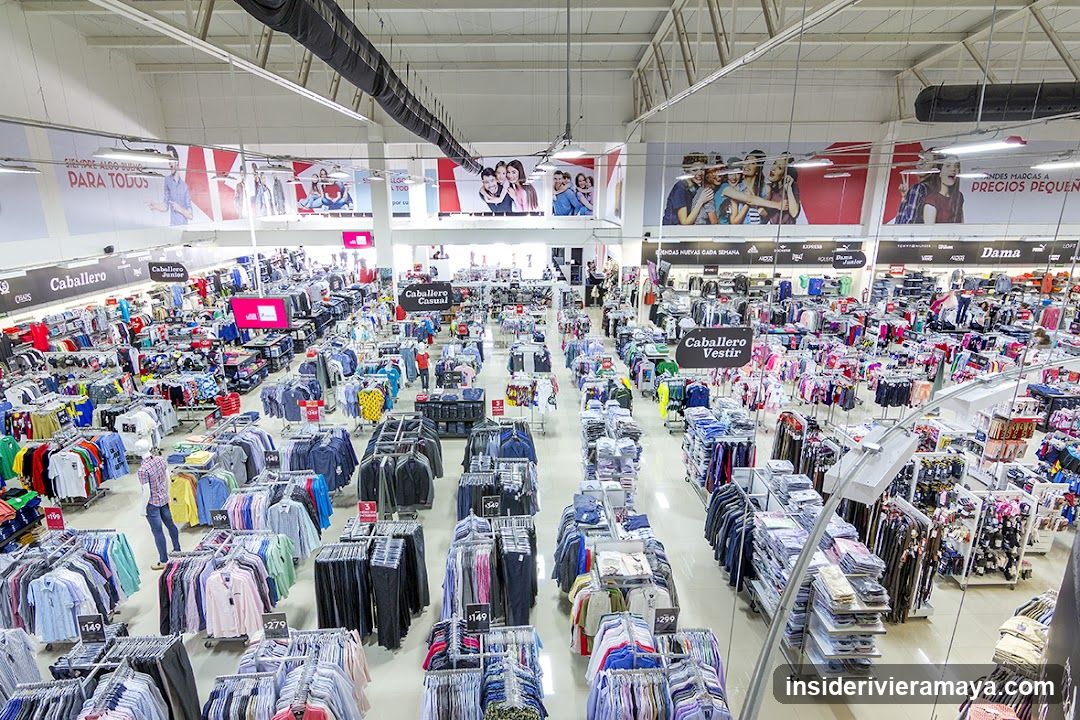 Interior of a large clothing department store