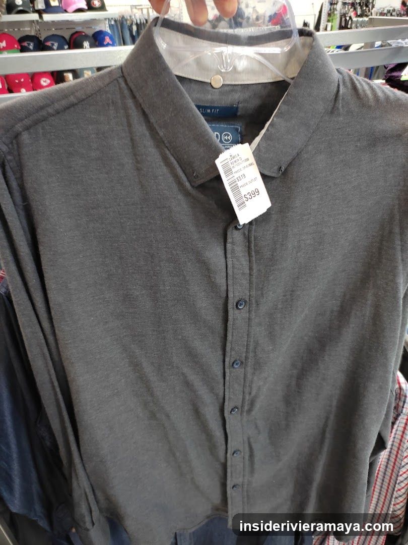 Grey Button-Down Shirt on Hanger