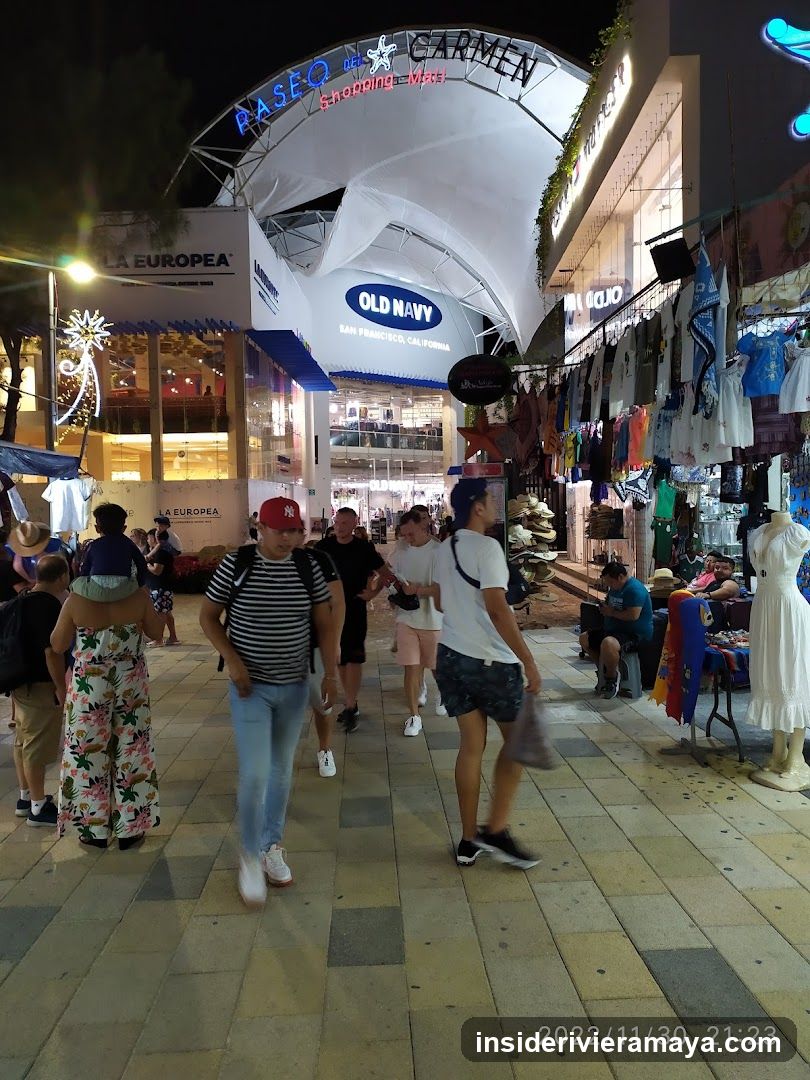 Nighttime Shopping Center Exterior