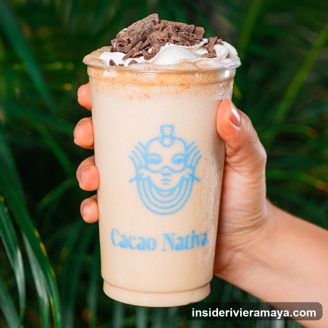 Hand Holding Cacao Nativa Drink