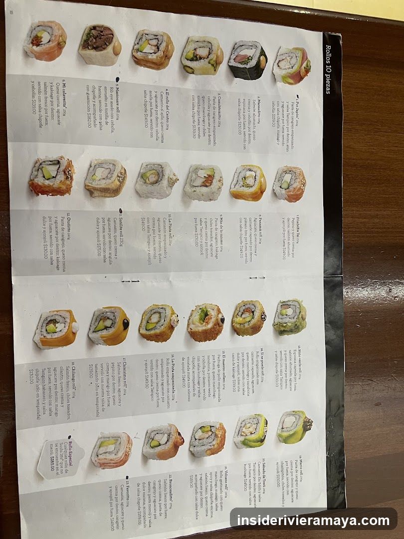 Sushi Menu