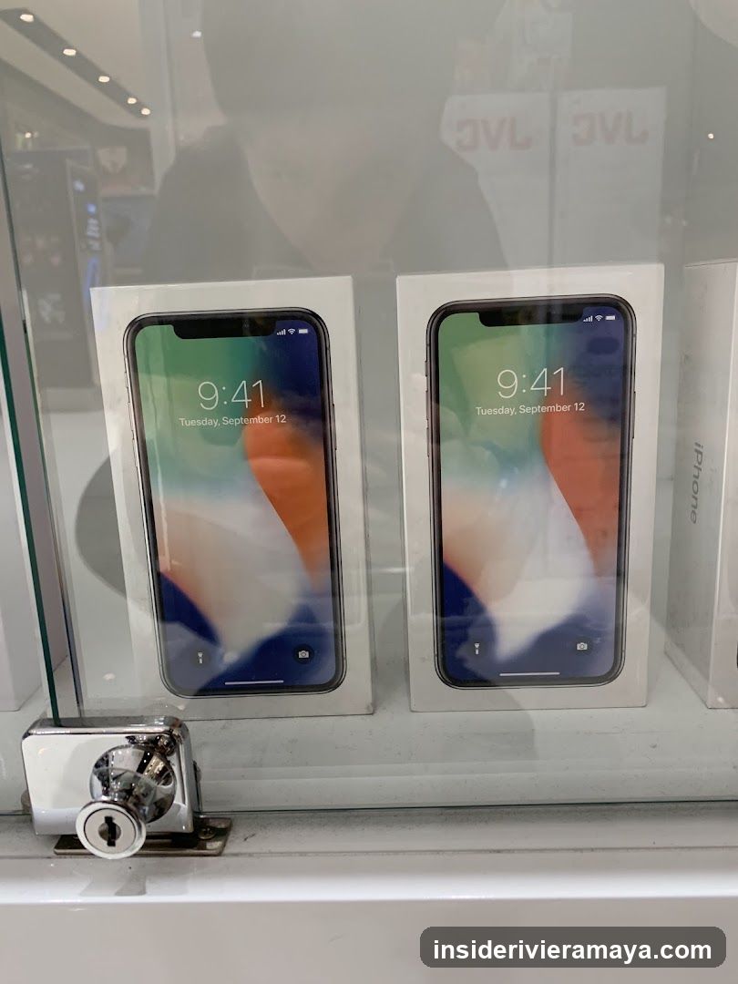 Display of iPhone X in a Store