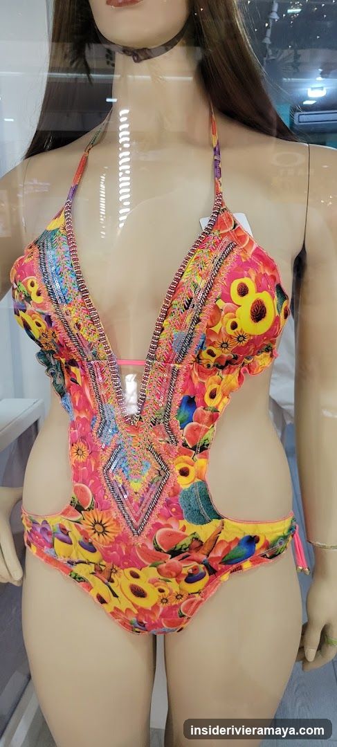 Colorful Floral Swimsuit on Mannequin