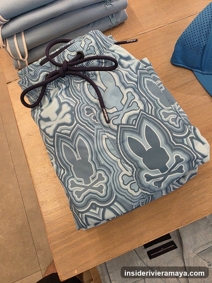 Blue Patterned Swim Trunks