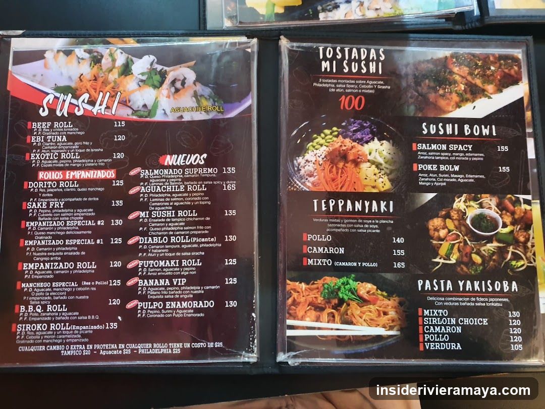 Sushi Restaurant Menu