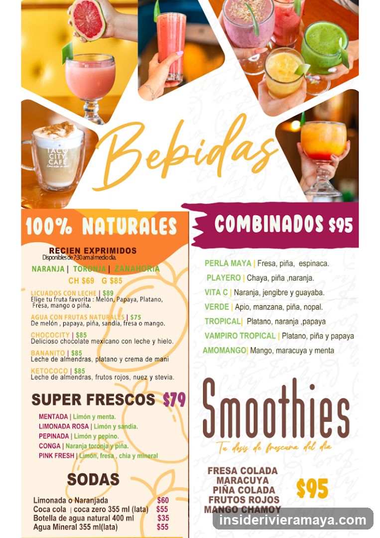 Bebidas Menu