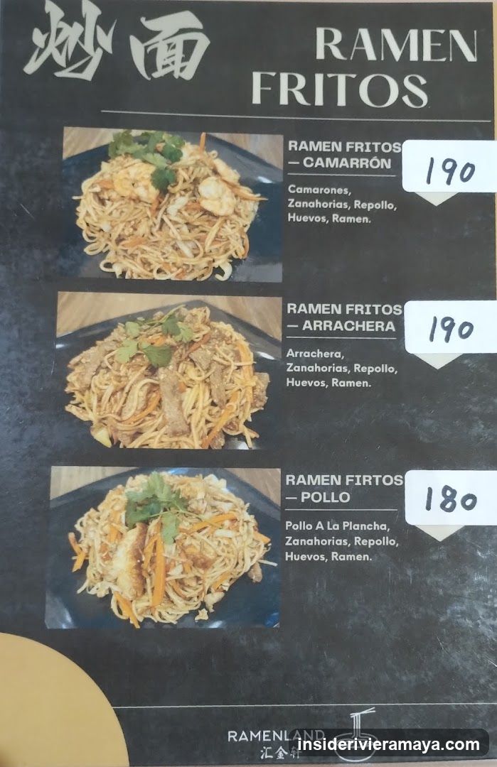 Ramen Fritos Menu