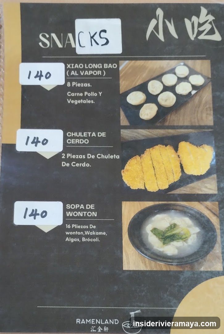 Snacks Menu