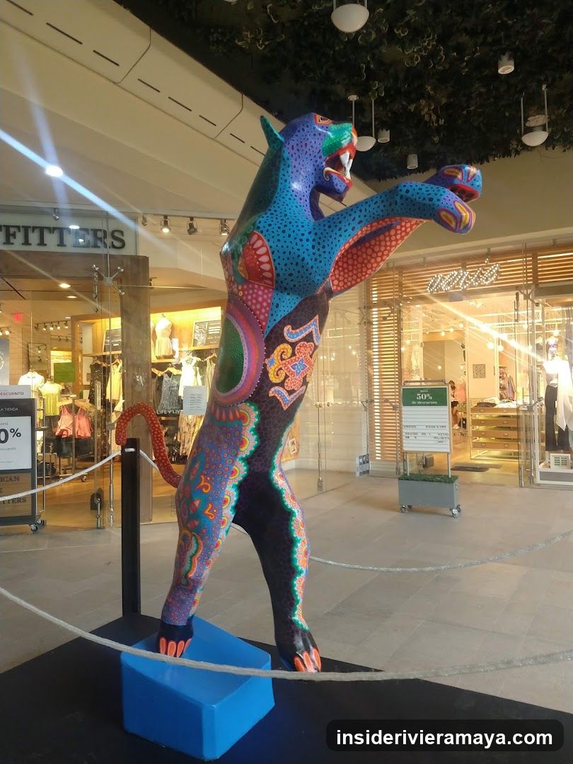 Colorful Jaguar Statue in Shopping Mall