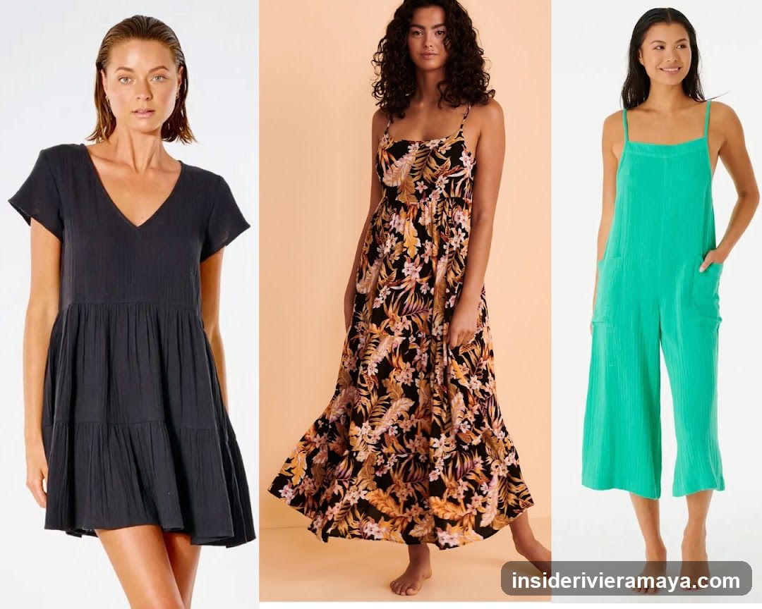 Three Women Modeling Summer Clothing