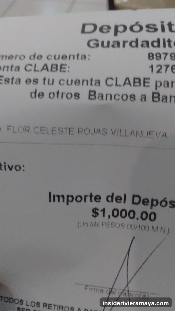 Bank Deposit Slip