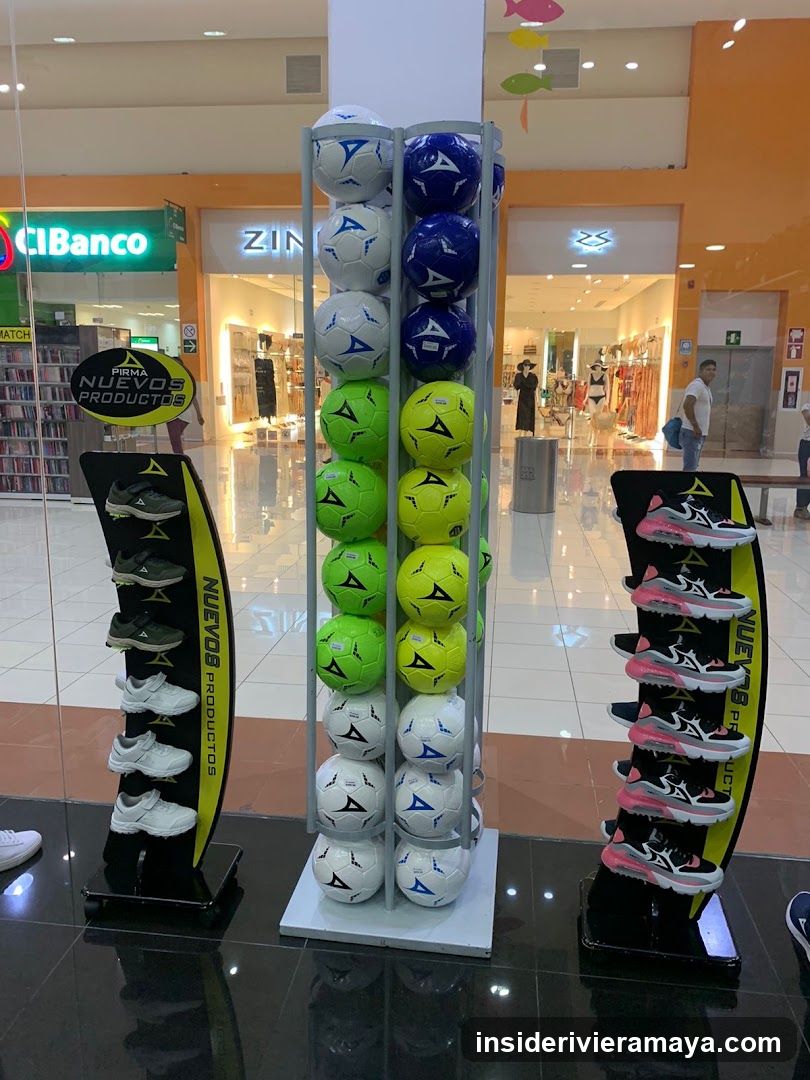 Sports Equipment Display in Shopping Mall