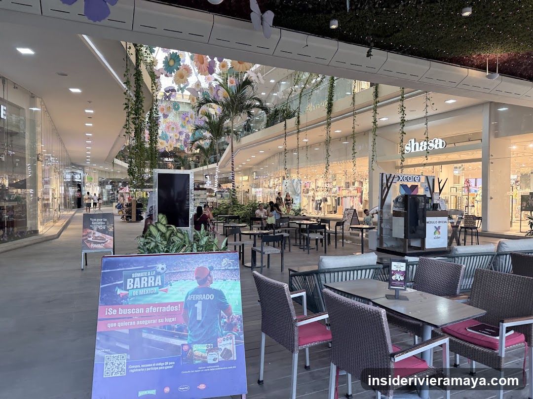 Shopping Mall Interior with Promotional Displays