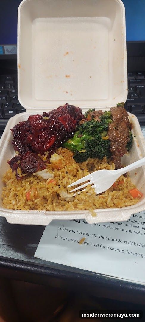 Takeout meal on a desk