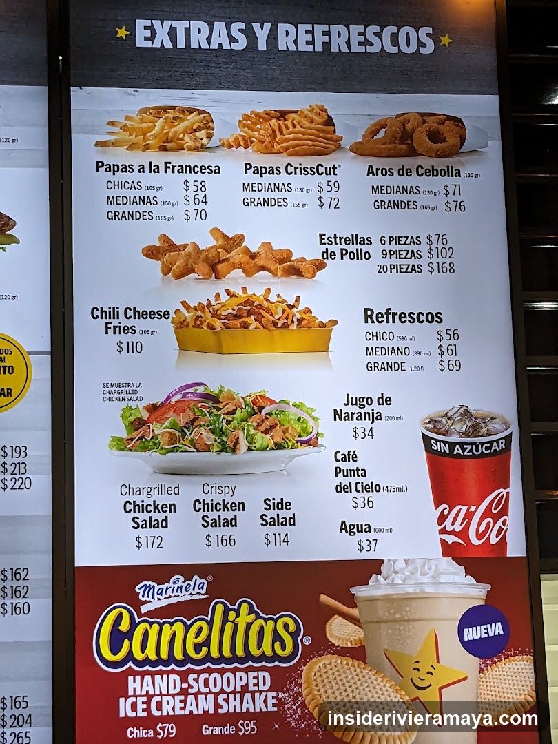 Extras y Refrescos Menu Board