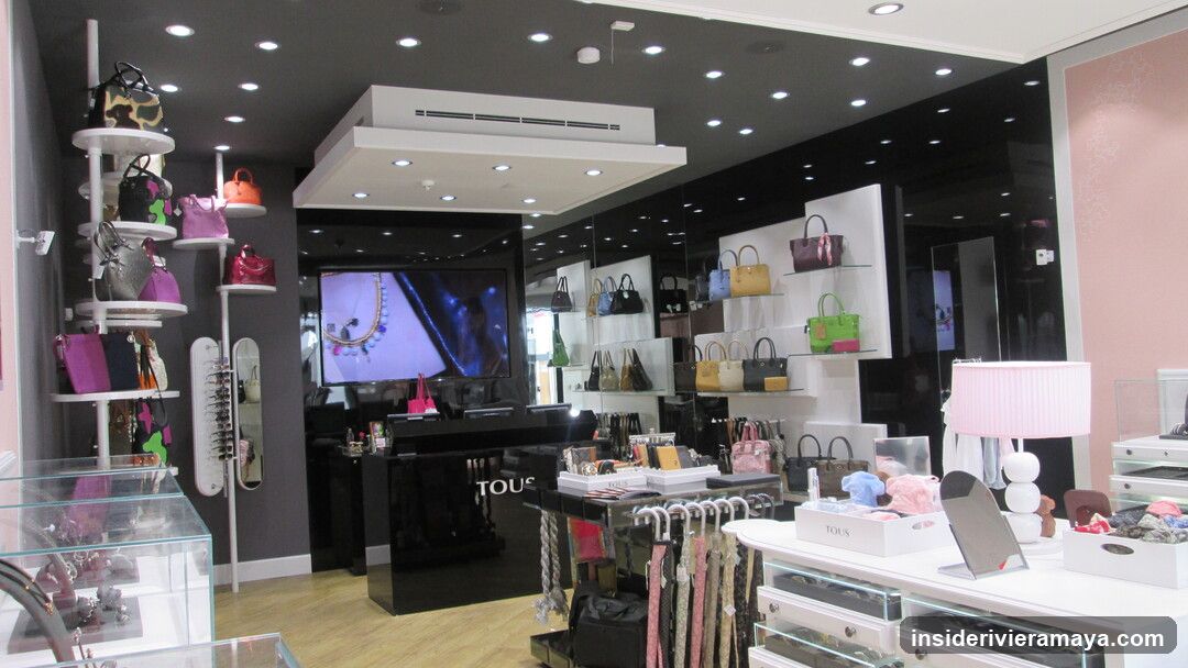 Interior of a handbag and accessories store
