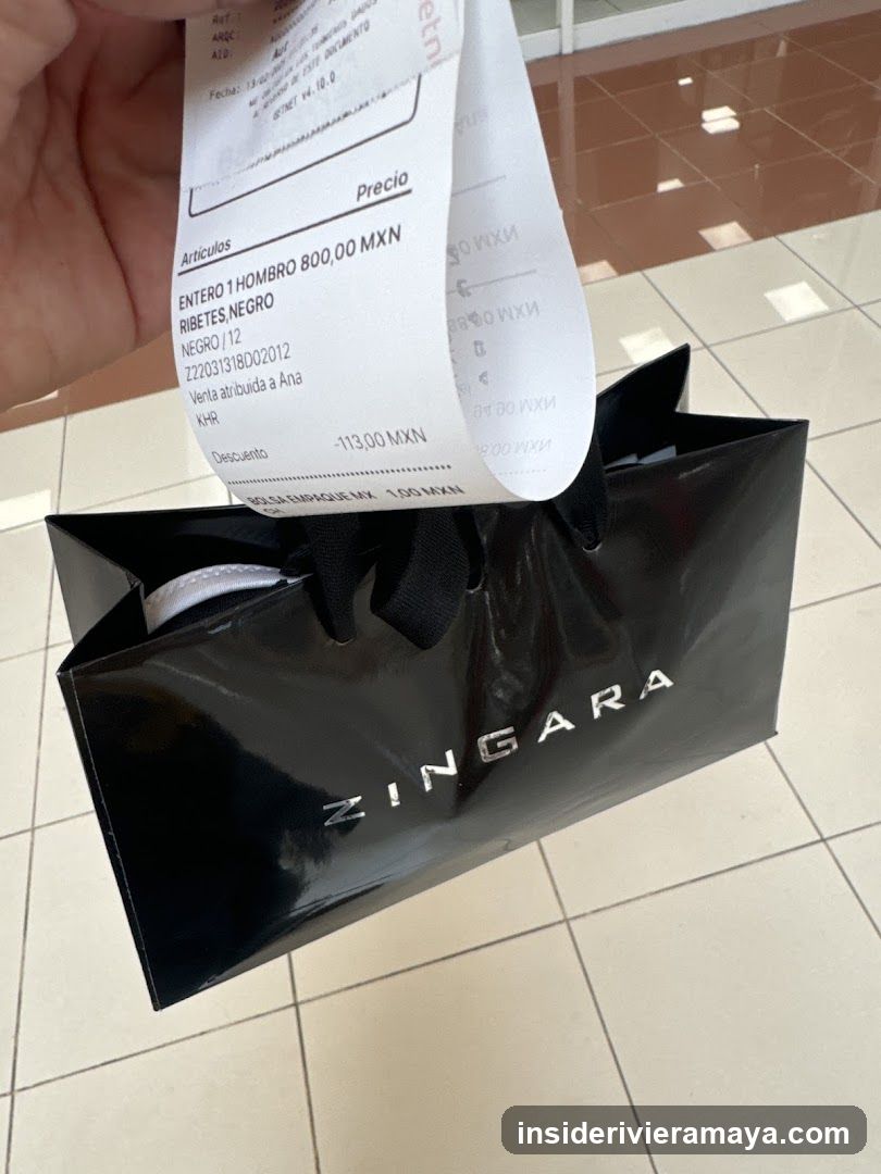 Shopping Receipt and Bag