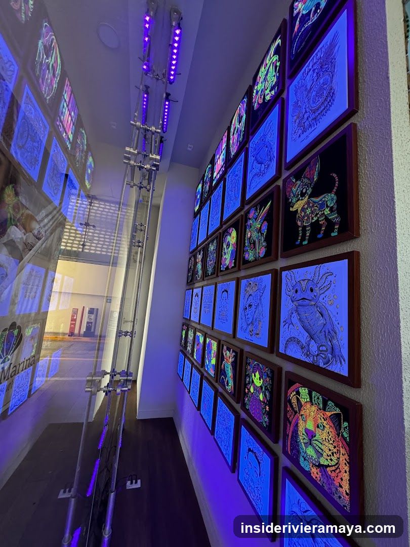 Neon Art Gallery Hallway