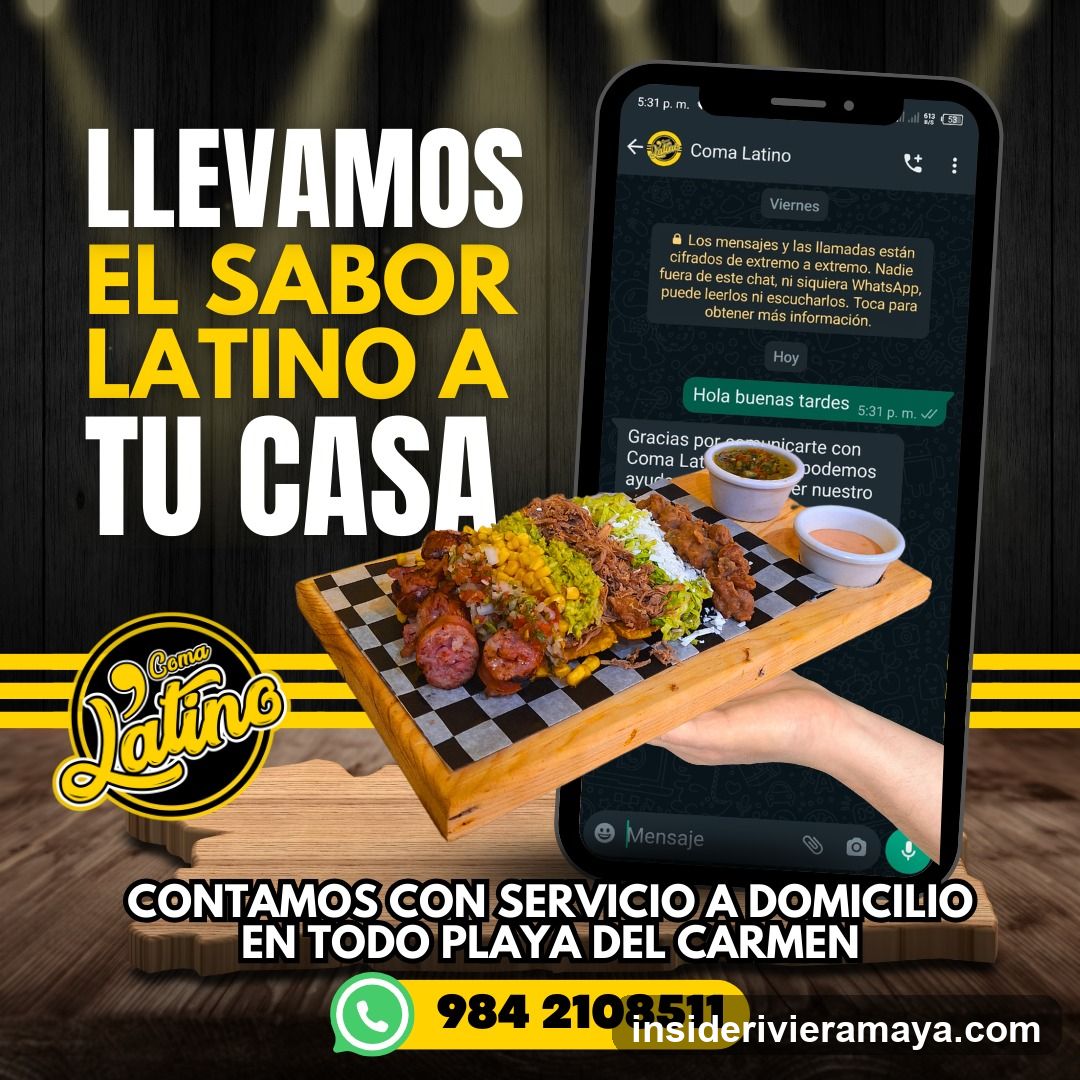 Coma Latino Delivery Advertisement