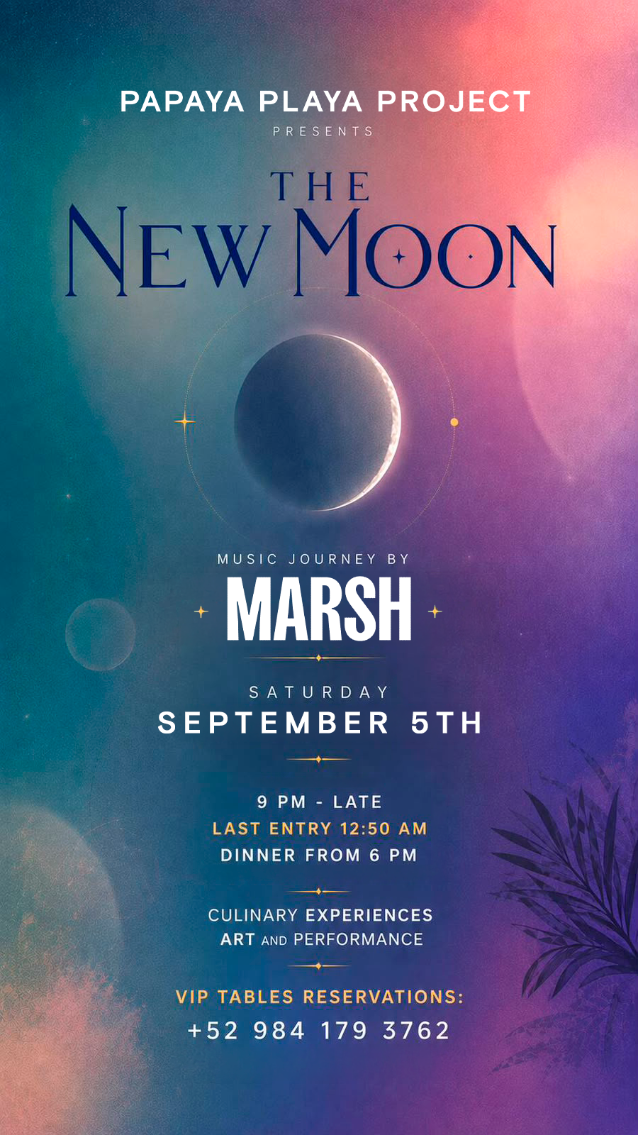 Luna nueva en Papaya Playa Project — Marsh, 5 de septiembre 2026