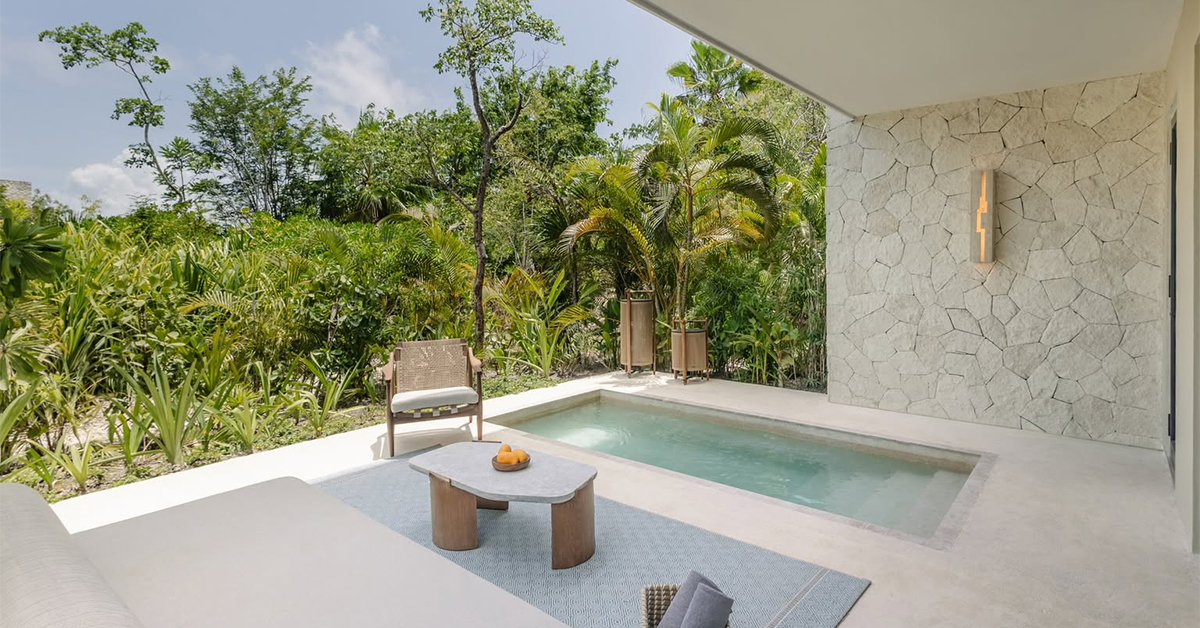 Alila Mayakoba suite with plunge pool in the Riviera Maya, Mexico