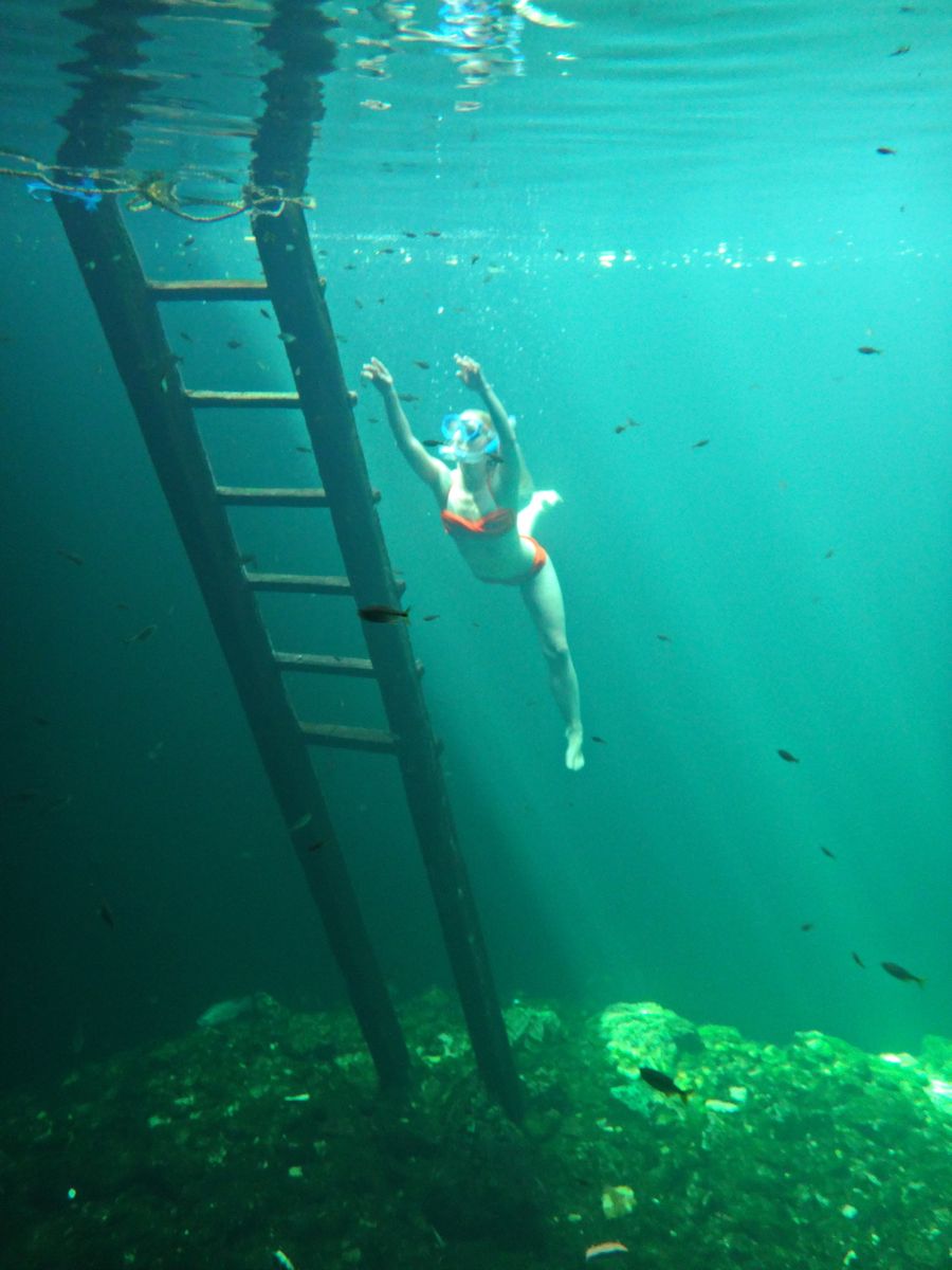 Cenote Calavera, a circular freshwater sinkhole near Tulum on the Riviera Maya, Mexico