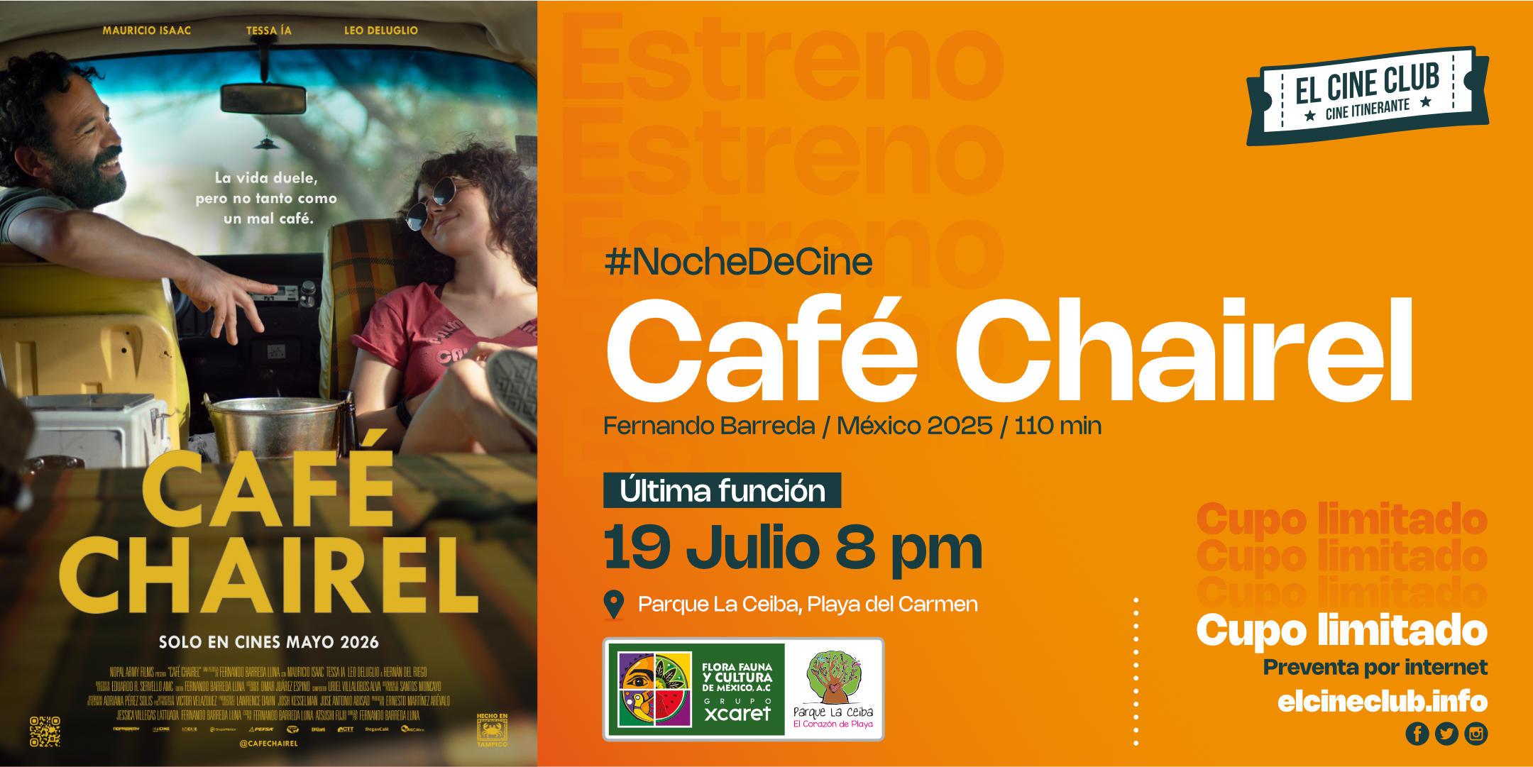 Cafe Chairel Under the Stars: Open-Air Cinema at Parque La Ceiba, Playa del Carmen